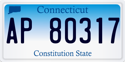 CT license plate AP80317