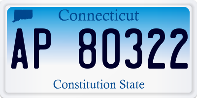 CT license plate AP80322