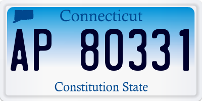CT license plate AP80331