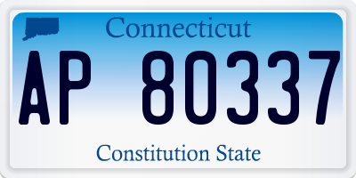 CT license plate AP80337