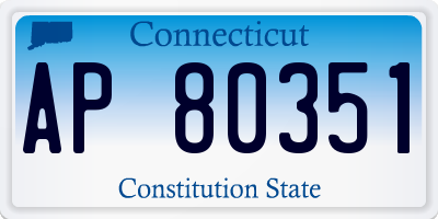 CT license plate AP80351