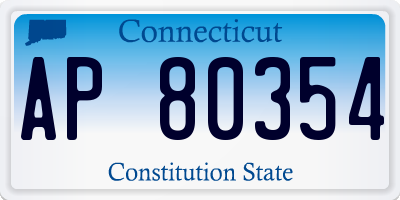 CT license plate AP80354