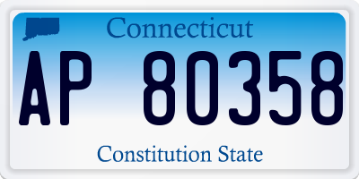 CT license plate AP80358