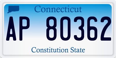 CT license plate AP80362