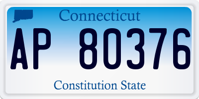 CT license plate AP80376