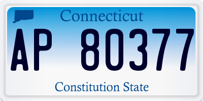 CT license plate AP80377