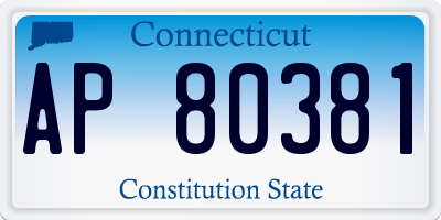 CT license plate AP80381