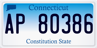 CT license plate AP80386