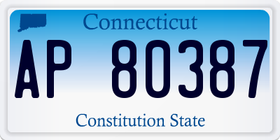 CT license plate AP80387