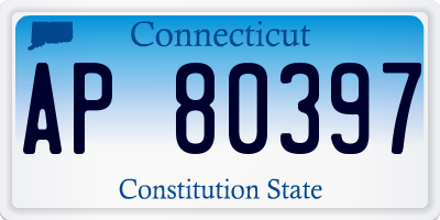 CT license plate AP80397