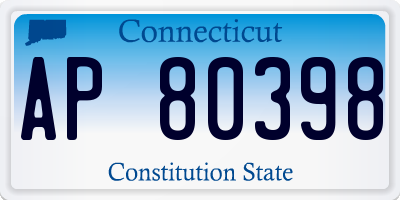 CT license plate AP80398