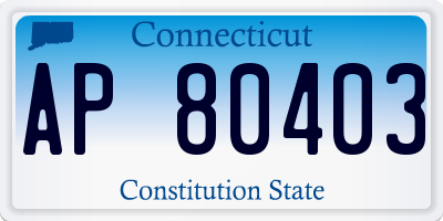 CT license plate AP80403