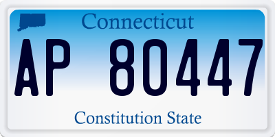 CT license plate AP80447