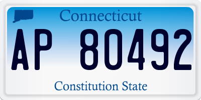 CT license plate AP80492