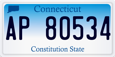CT license plate AP80534