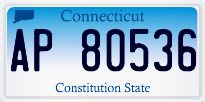 CT license plate AP80536