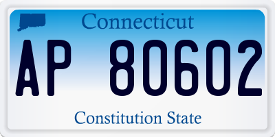 CT license plate AP80602