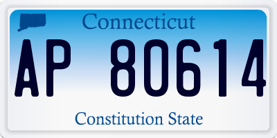 CT license plate AP80614