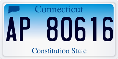 CT license plate AP80616