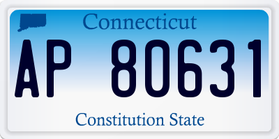 CT license plate AP80631