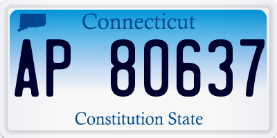 CT license plate AP80637