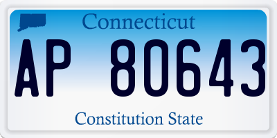 CT license plate AP80643