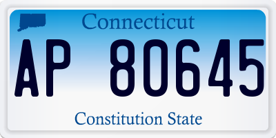 CT license plate AP80645