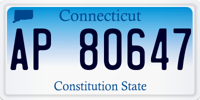 CT license plate AP80647