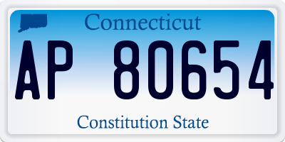 CT license plate AP80654