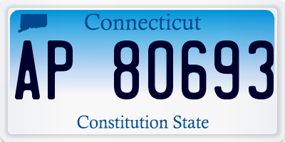 CT license plate AP80693