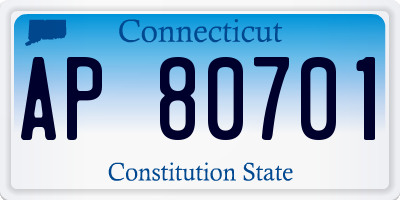 CT license plate AP80701