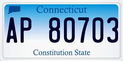 CT license plate AP80703