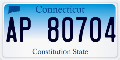 CT license plate AP80704