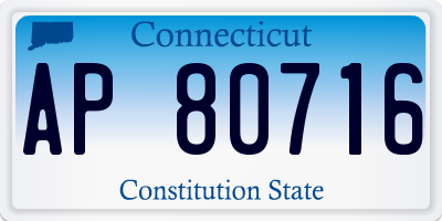 CT license plate AP80716