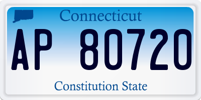 CT license plate AP80720