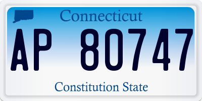 CT license plate AP80747