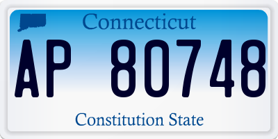 CT license plate AP80748