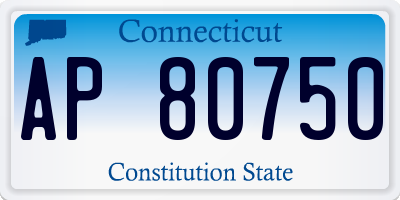 CT license plate AP80750