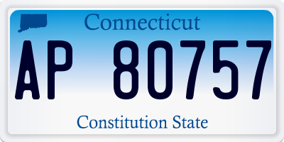 CT license plate AP80757