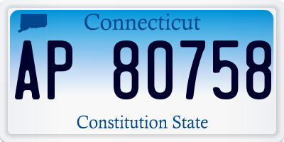 CT license plate AP80758