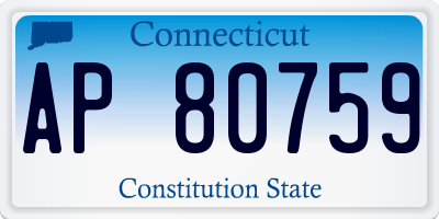 CT license plate AP80759