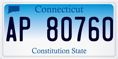 CT license plate AP80760