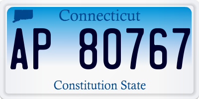 CT license plate AP80767