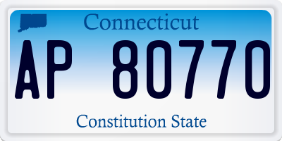 CT license plate AP80770