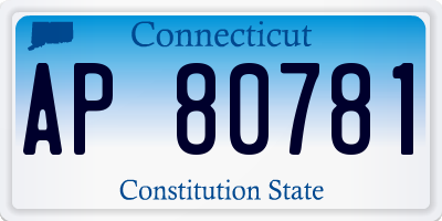 CT license plate AP80781