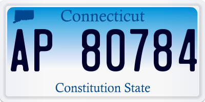 CT license plate AP80784