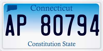 CT license plate AP80794