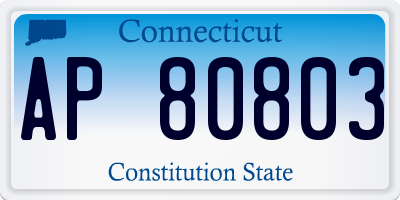 CT license plate AP80803