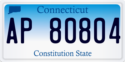 CT license plate AP80804