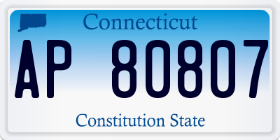 CT license plate AP80807